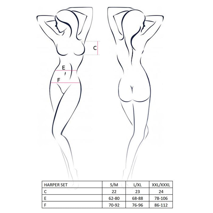 Harper  Set Rojo/Negro Talla (Interno):S/M