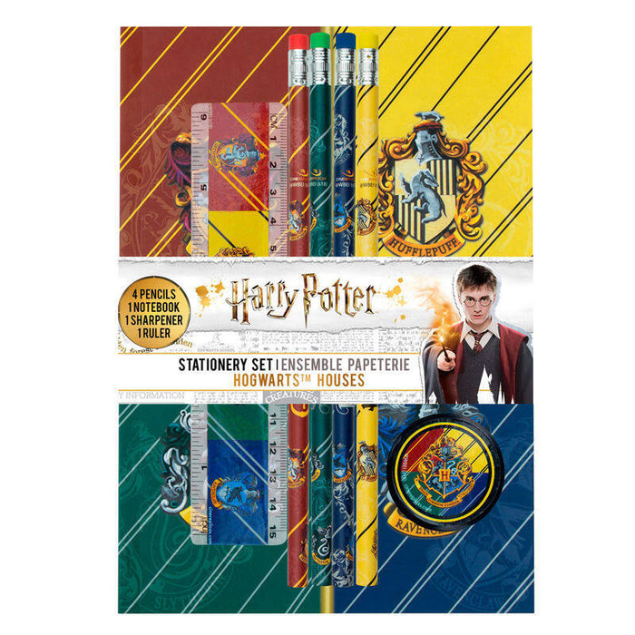 Harry Potter - Set Papeleria - Lapiceros, Cuaderno, Sacapuntas Y