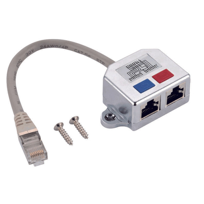 Helos Adaptador En T Cat 5e Isdn / Isdn Adaptador De Cable Compartido De 0,15 M