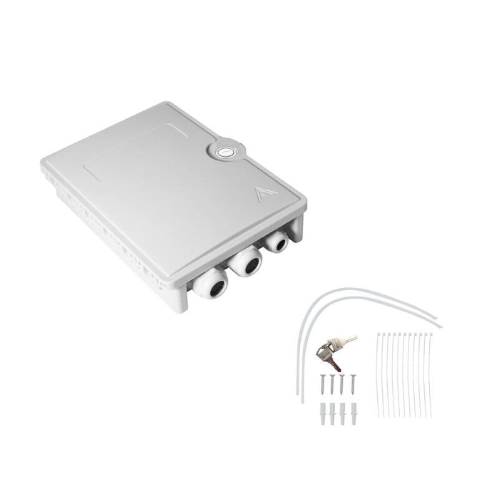 Helos Ftth-Hausanschlussbox Para Max. 24 Fasern, 6x Lc/Qd Oder Sc/Dx
