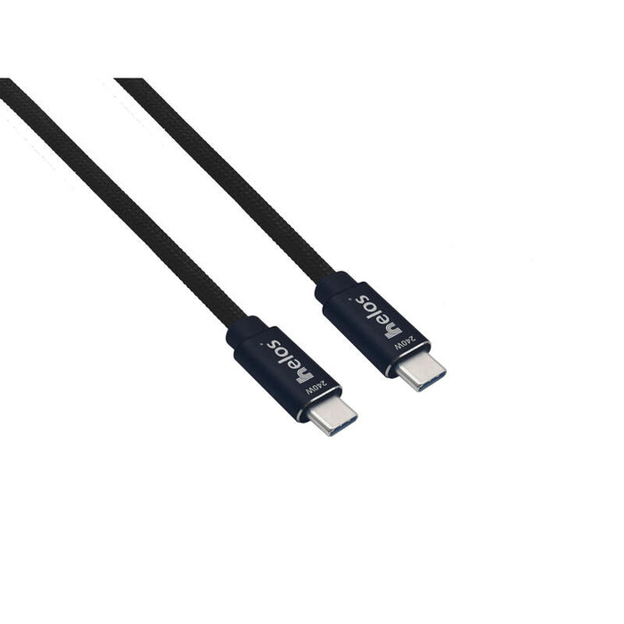 Helos Hi-Speed Cable De Carga, Usb 2.0, 240w,Tipo-C Premium Macho, 2,0m, Negro