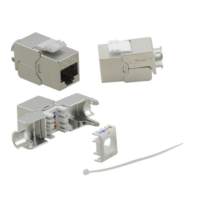 Helos Keystone-Modulocat 6a 180°, Premium, Ghmt Zertifiziert, 500 Mhz