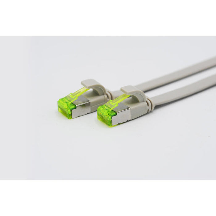 Helos Ultra Flaches Patchkabel U/Ftp Cat 6a Grau 0,3m