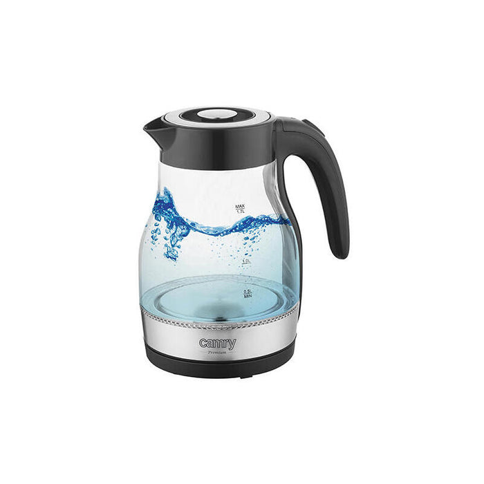 Hervidor Camry Cr 1300 Eléctrico, 2200 W, 1,7 L, Acero Inoxidable, Base Giratoria De 360°, Negro