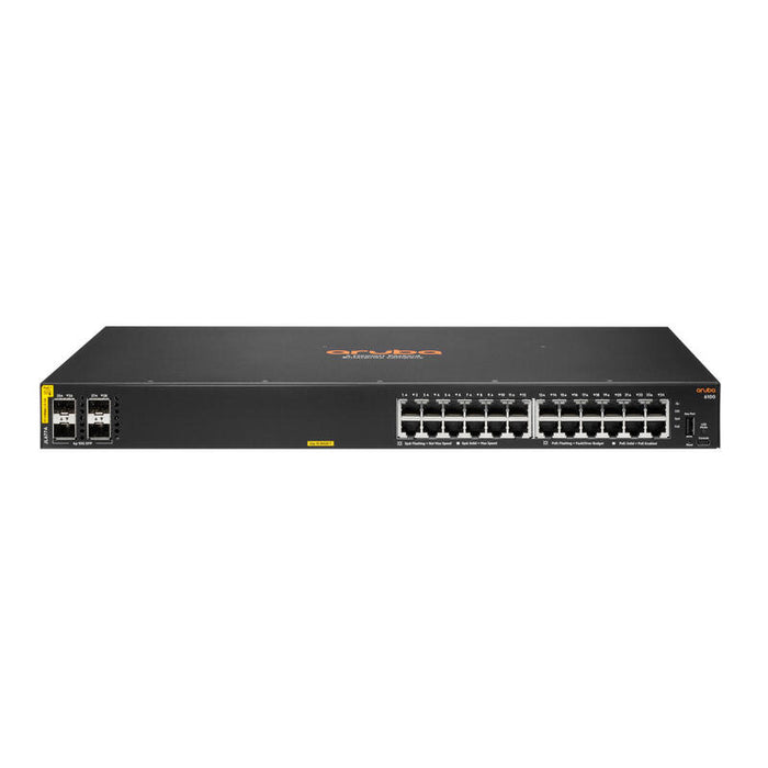 Hewlett Packard Enterprise Aruba 6100 24g Class4 Poe 4sfp+ 370w Gestionado L3 Gigabit Ethernet [10/100/1000] Energía Sobre Ethernet [Poe] 1u Negro