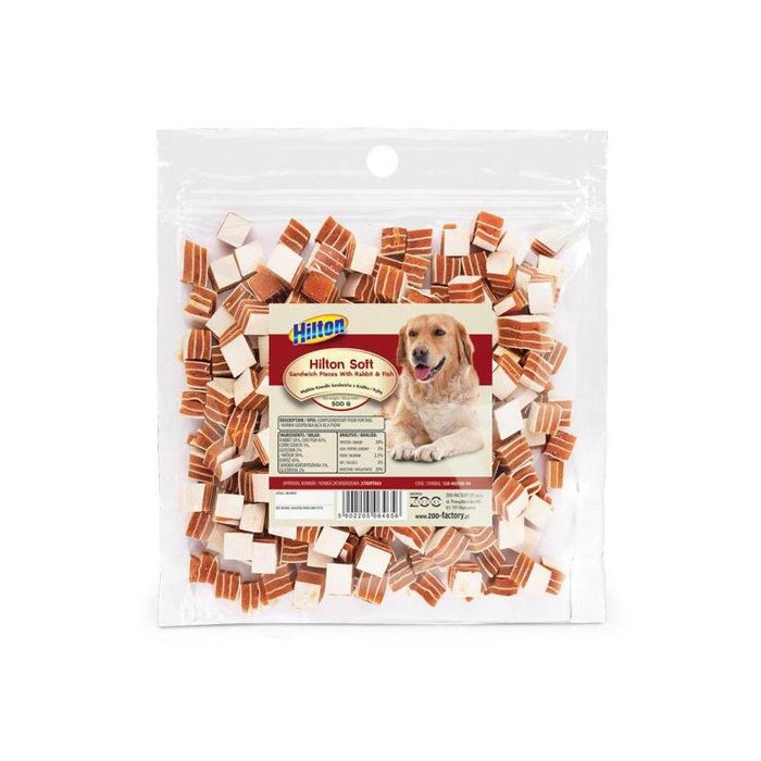 Hilton Sandwich Pieces With Rabbit And Fish - Golosina Para Perros - 500 G