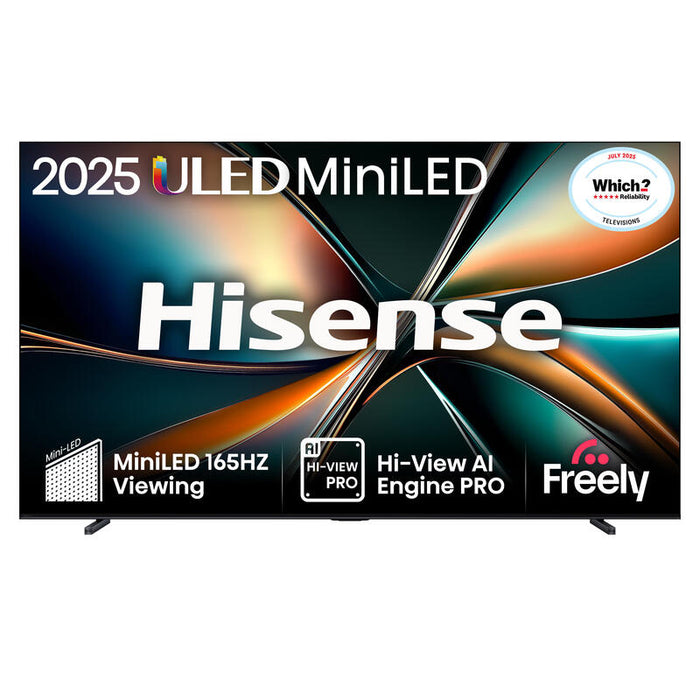 Hisense 100u7q, Tv Led 253 Cm (100 Pulgadas), Negro (Matt), Ultrahd/4k, Mini-Led, Motor Ia De Alta Vista, Color Qled, Panel De 165hz 100u7q