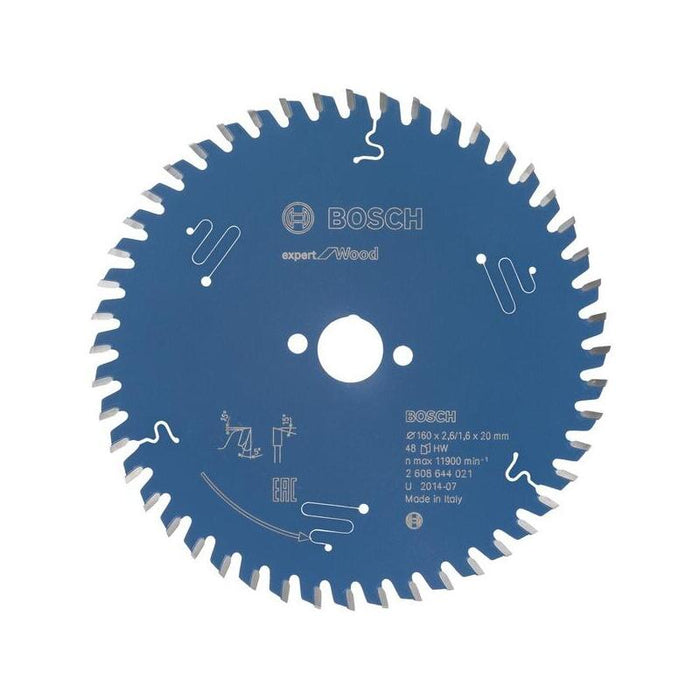 Hoja De Sierra Circular Bosch Expert For Wood, Ø 160mm, 48t (Diámetro 20 Mm) 2608644021