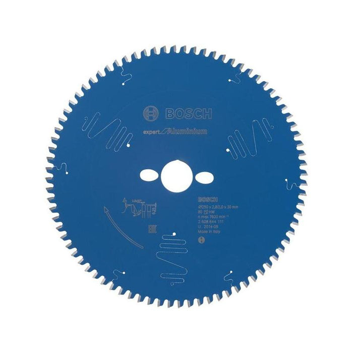 Hoja De Sierra Circular Bosch Expert Para Aluminio, Ø 250mm, 80t (Diámetro 30 Mm)   2608644111