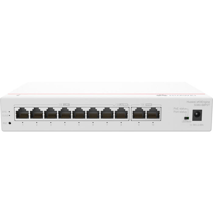 Huawei Gateway S380-S8p2t, 2*Ge Wan, 8*Ge Lan(Poe+, 124w)