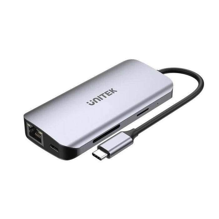 Hub  Unitek Active  Usb-C 2x Hdmi,Sd,4k,Rj45,Pd 100w