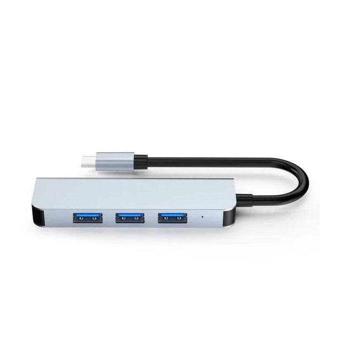 Hub Usb Byl-2013t 4 En 1 Usb Tipo C/Usb 3.0+Usb 2.0 Gris