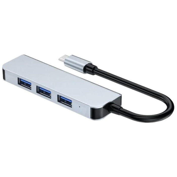 Hub Usb Byl-2013t 4 En 1 Usb Tipo C/Usb 3.0+Usb 2.0 Gris