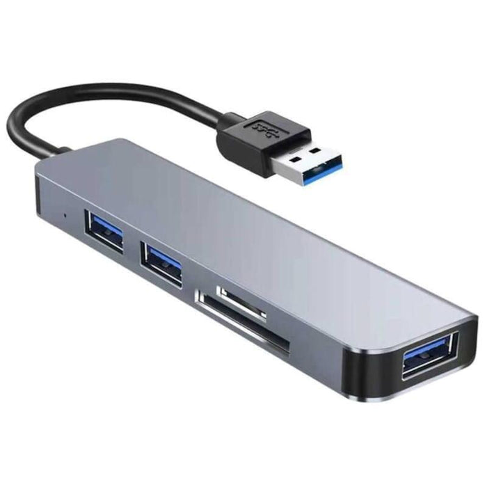 Hub Usb Byl-2103u 5 En 1 Usb/Usb 3.0+2.0+Tarjeta Sd+Microsd Plata