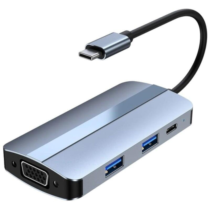 Hub Usb Byl-2106 7 En 1 Usb-C/Usb 3.0+2.0+Usb Tipo C+Vga+Hdmi Plata