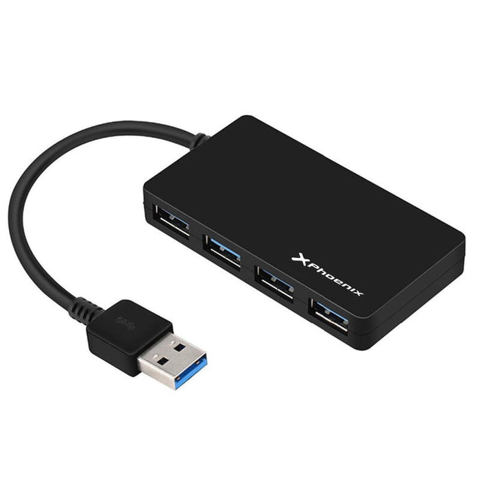 Hub Usb Phoenix 4 Puertos -  Usb 3.0 - Negro