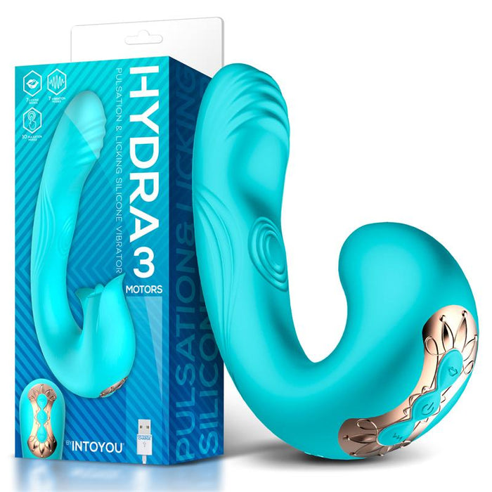 Hydra Vibrador Con Pulsación Y Lengua Estimuladora De Clítoris 3 Motores Usb