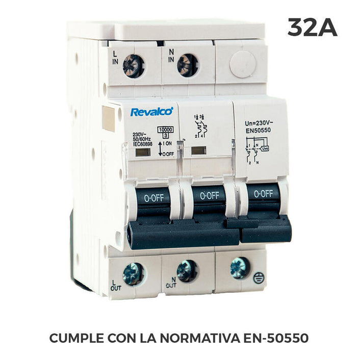 Iga 2p 32a C 10ka Protector De Sobretension Permanente Segun Normativa En-50550 Y Transitorio 5-15ka 275v