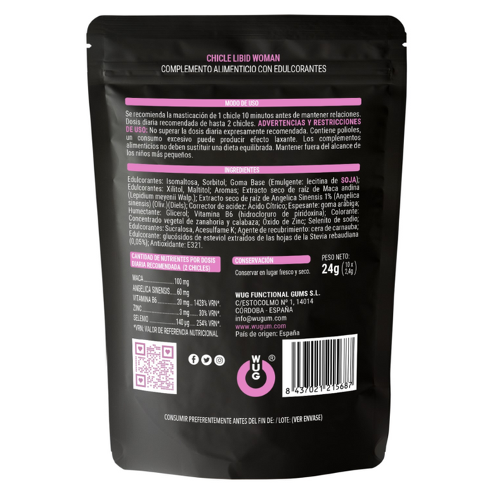 Wug Sex Sense - Libid Woman Chicle Aumento Libido Mujer 10 Unidades