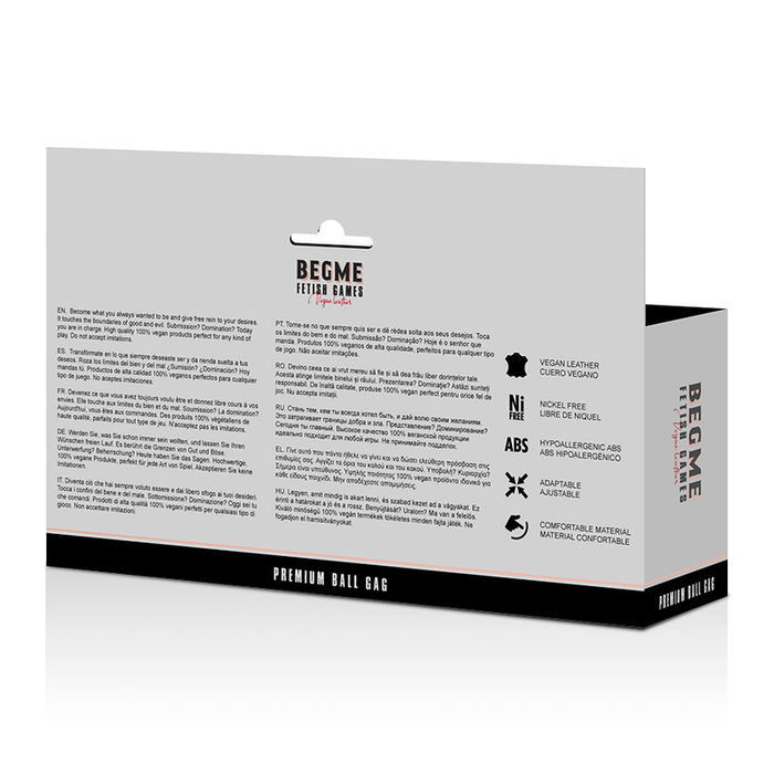 Begme - Black Edition Mordaza Cuero Vegano