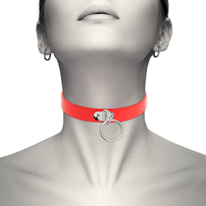 Coquette Chic Desire - Collar Cuero Vegano Rojo Accesorio Woman Fetish