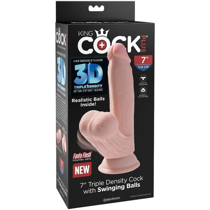 Pene Realístico 3d Cock Swinging Balls 21,5cm