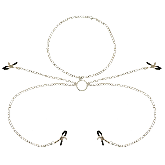Ohmama Fetish - 4 Pinzas Pezones Con Collar De Cadenas