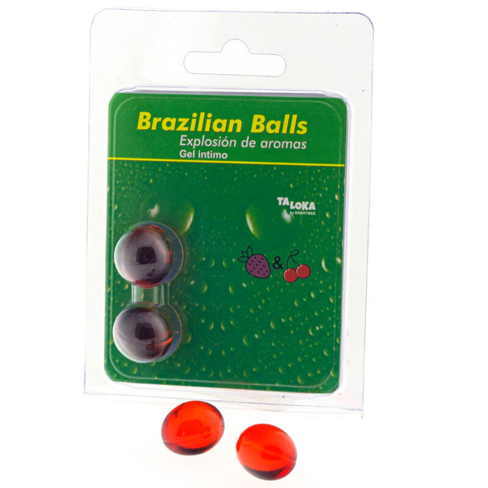 2  Brazilian Balls Explosion De Aromas Gel Intimo -  Fresa Y Cereza