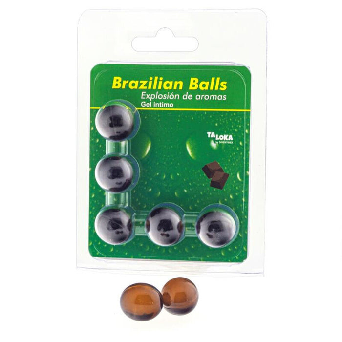5  Brazilian Balls Explosion De Aromas Gel Intimo - Chocolate