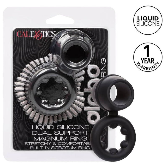 Funda Para El Pene California Exotics Alpha Dual Magnum Ring Negro