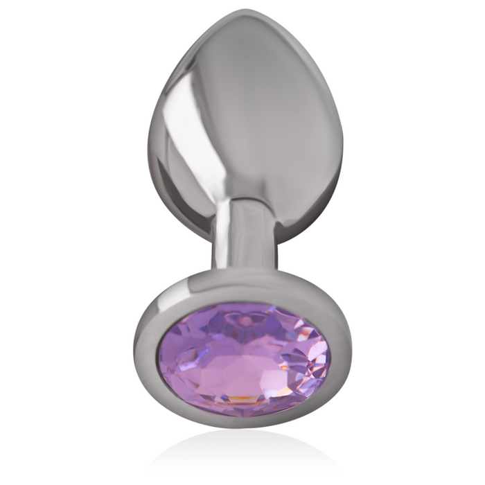 Intense - Plug Anal Metal Aluminio Con Cristal Violeta Talla S