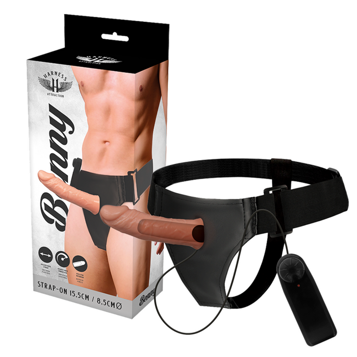 Harness Attraction - Rnes Hueco Benny Con Vibrador 15 Cm -O- 4.5 Cm