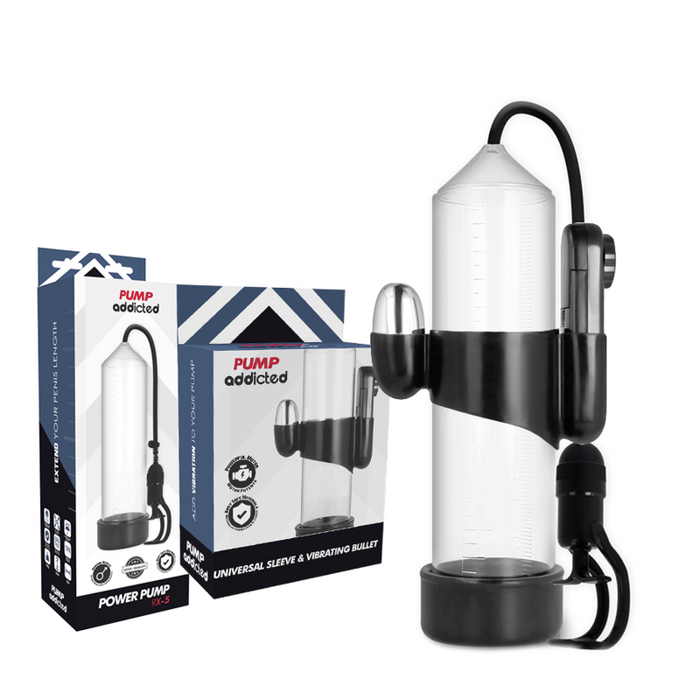 Pump Addicted - Bomba Erección Rx5 Transparente Con Vibrador