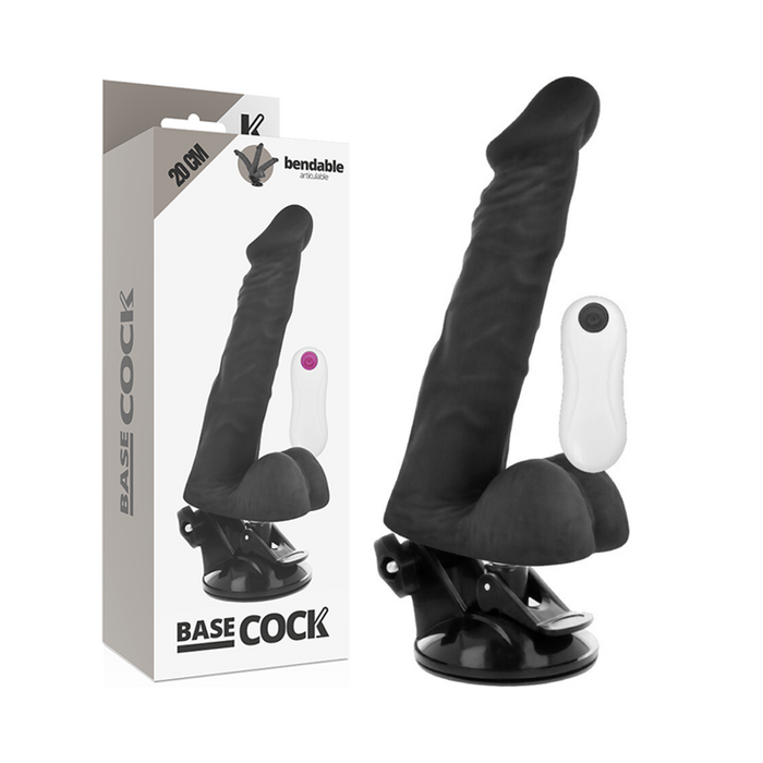 Basecock - Vibrador Articulable Control Remoto Negro 20 Cm -O- 4.5 Cm