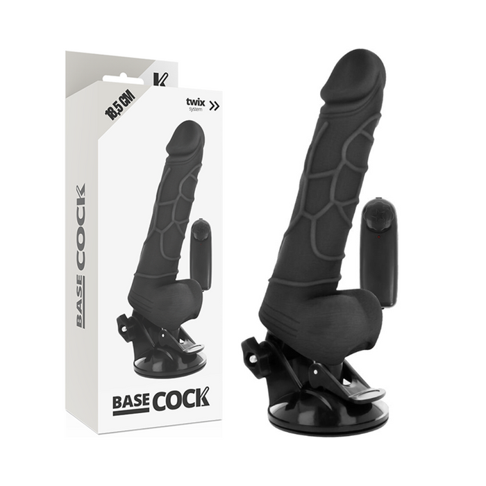 Basecock - Vibrador Realistico Control Remoto Negro 18.5 Cm -O- 4cm