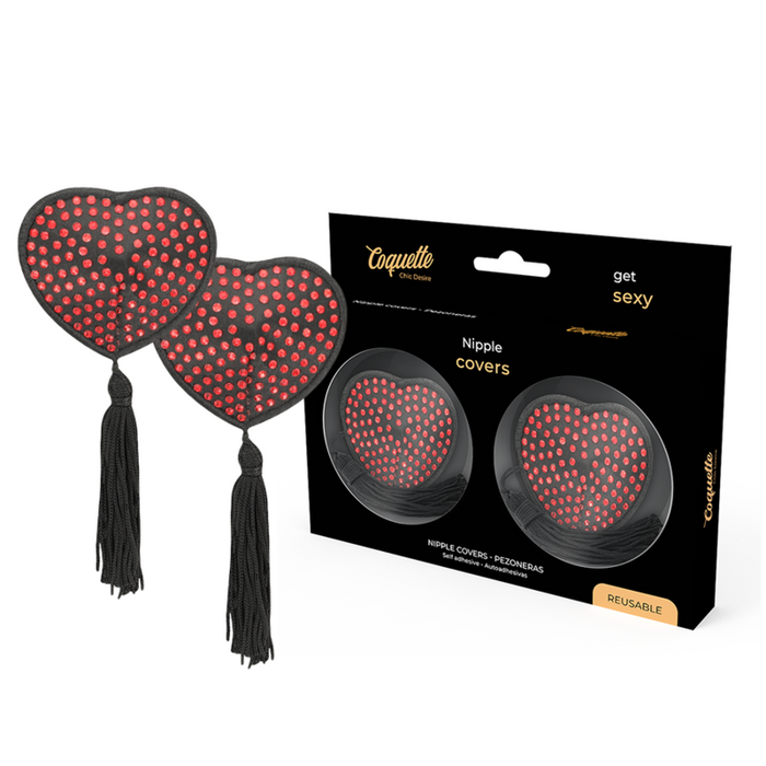 Coquette Chic Desire - Cubre Pezones Rojo / Negro