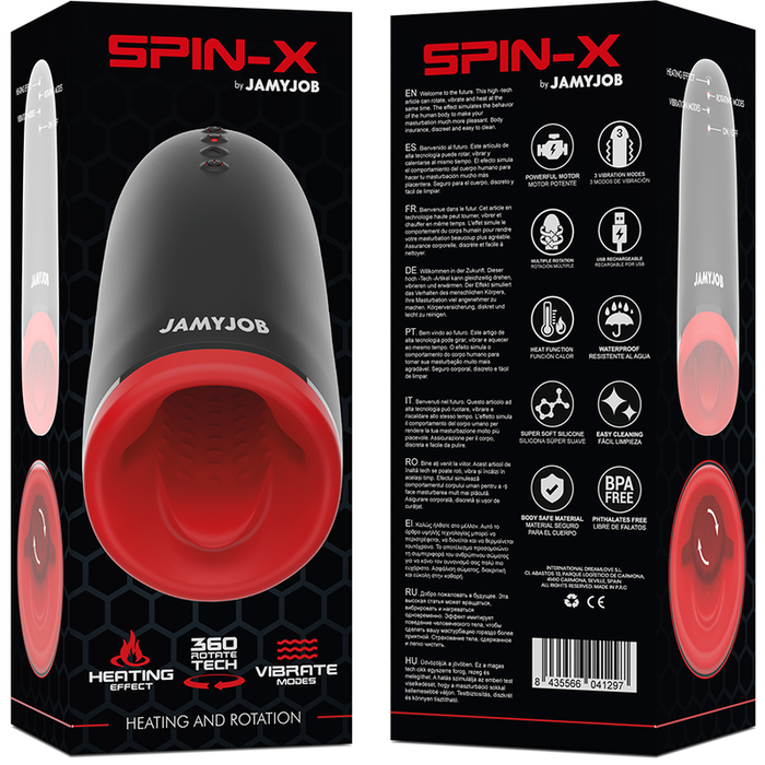 Jamyjob - Spin-X Masturbador Con Rotación Y Función Calor