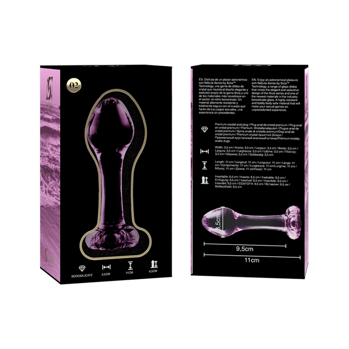 Plug Cristal Nebula Series By Ibiza - Modelo 2  Borosilicato 11 X 3.5 Cm Rosa