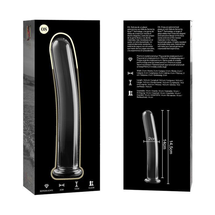 Dildo Cristal Nebula Series By Ibiza - Modelo 8  Borosilicato 14.5 X 2 Cm Transparente