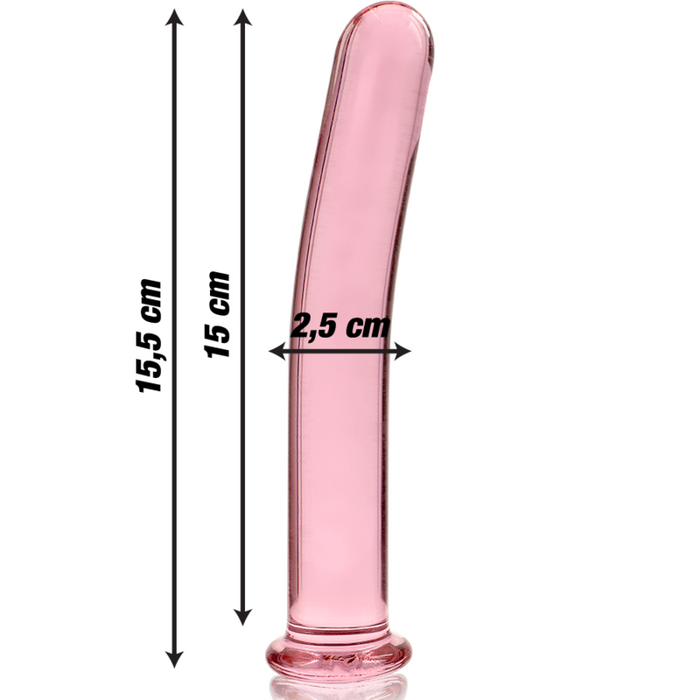 Dildo Cristal Nebula Series By Ibiza - Modelo 9  Borosilicato 15.5 X 2.5 Cm Rosa