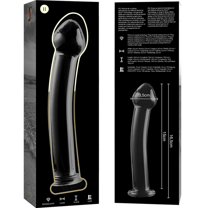 Dildo Cristal Nebula Series By Ibiza - Modelo 11  Borosilicato 16 X 3 Cm Transparente