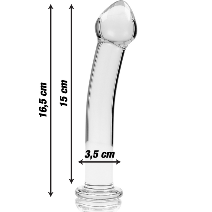 Dildo Cristal Nebula Series By Ibiza - Modelo 11  Borosilicato 16 X 3 Cm Transparente