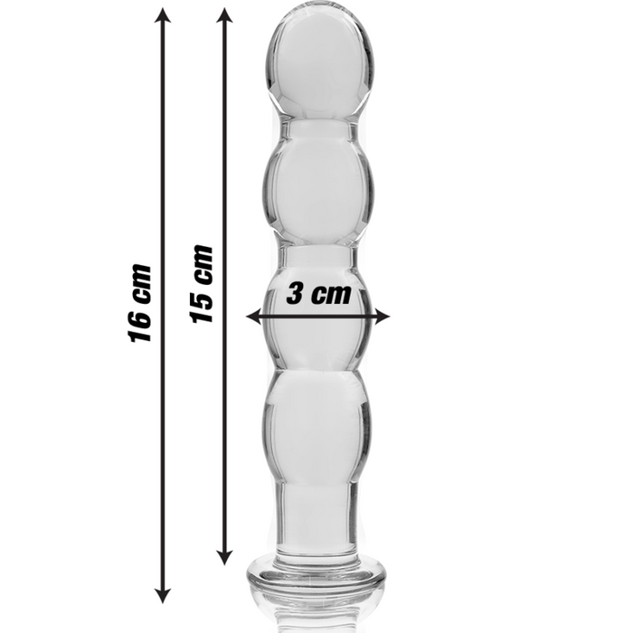 Dildo Cristal Nebula Series By Ibiza - Modelo 10  Borosilicato 16.5 X 3.5 Cm Transparente