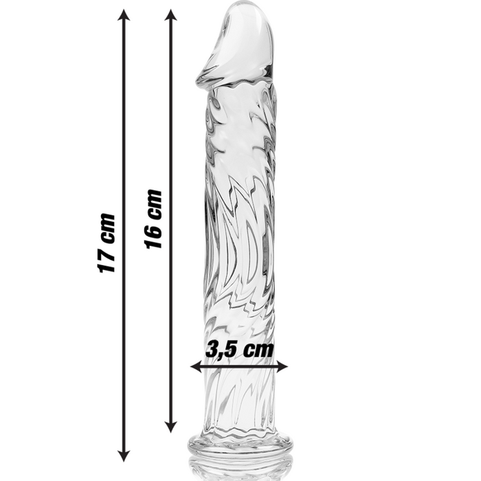 Dildo Cristal Nebula Series By Ibiza - Modelo 12  Borosilicato 17 X 3.5 Cm Transparente