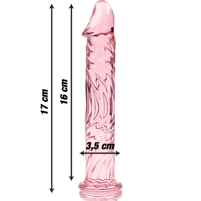 Dildo Cristal Nebula Series By Ibiza - Modelo 12  Borosilicato 17 X 3.5 Cm Rosa