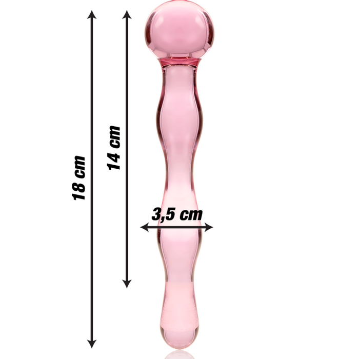 Dildo Cristal Nebula Series By Ibiza - Modelo 13  Borosilicato 18 X 3.5 Cm Rosa