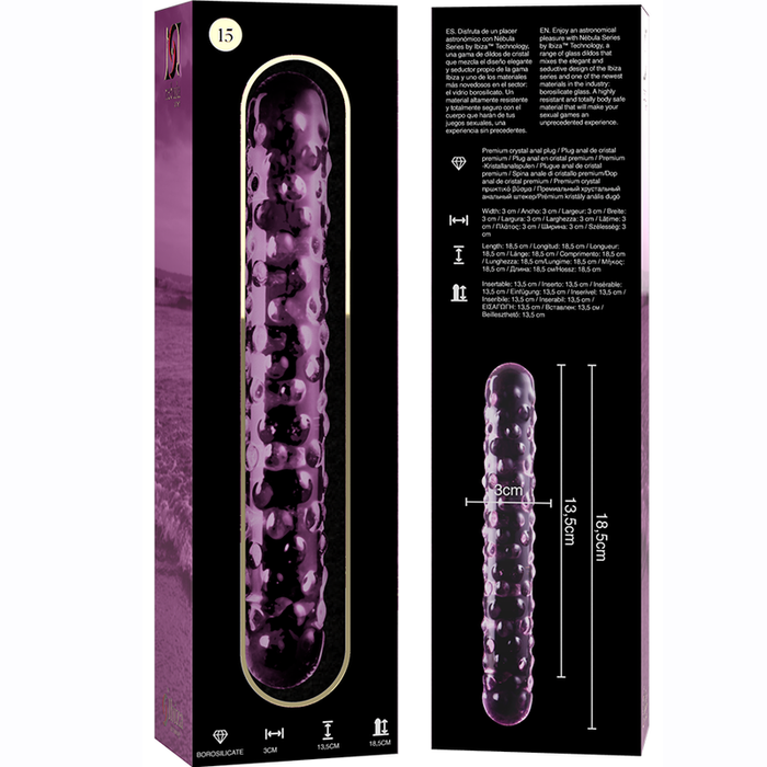 Dildo Cristal  Nebula Series By Ibiza - Modelo 15 Borosilicato 18.5 X 3 Cm Rosa