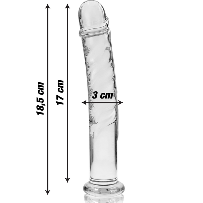 Dildo Cristal Nebula Series By Ibiza - Modelo 16  Borosilicato 18.5 X 3 Cm Transparente