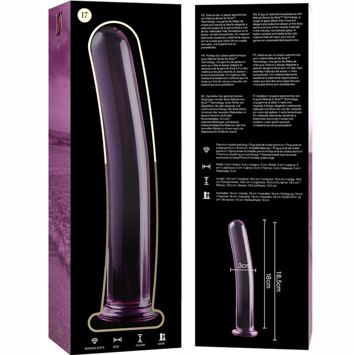 Dildo Cristal Nebula Series By Ibiza - Modelo 17  Borosilicato 18.5 X 3 Cm Rosa
