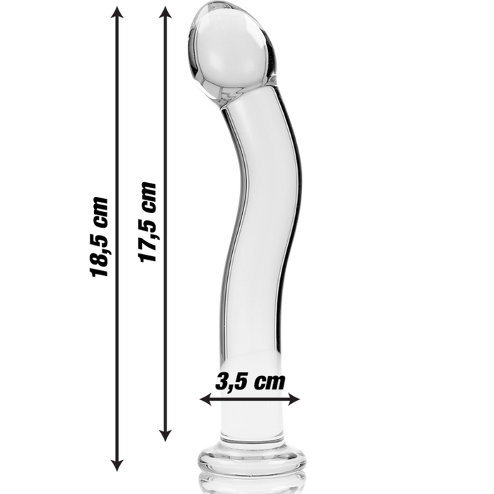 Dildo Cristal Nebula Series By Ibiza - Modelo 18  Borosilicato 18.5 X 3.5 Cm Transparente
